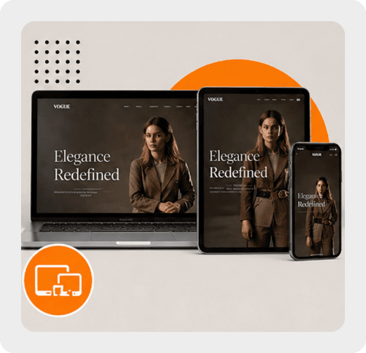 Responsive website shown across devices